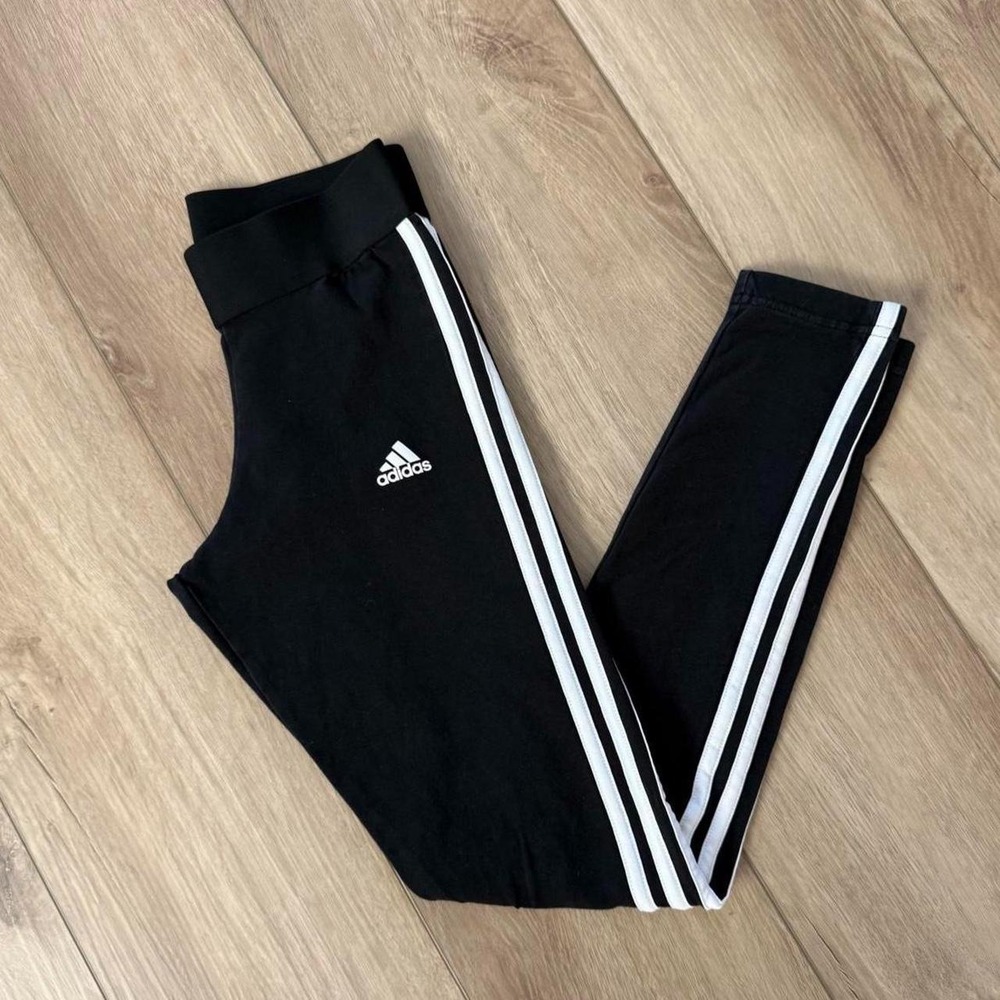 Adidas black leggings with white stripes size XS